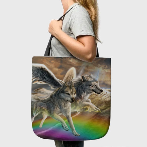 Wolf With Wings Tote Bag