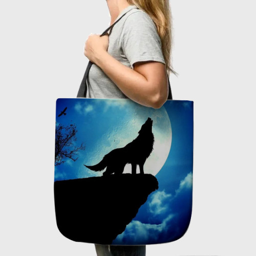 Mountain Wolf Howling Tote Bag