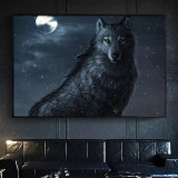 Anime Black Wolf Painting Art