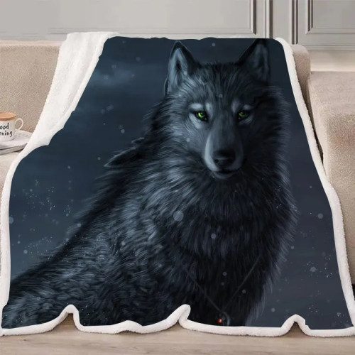 Anime Black Wolf Blanket