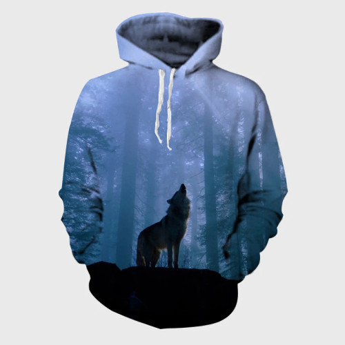 Howling Wolf In Forest Hoodie