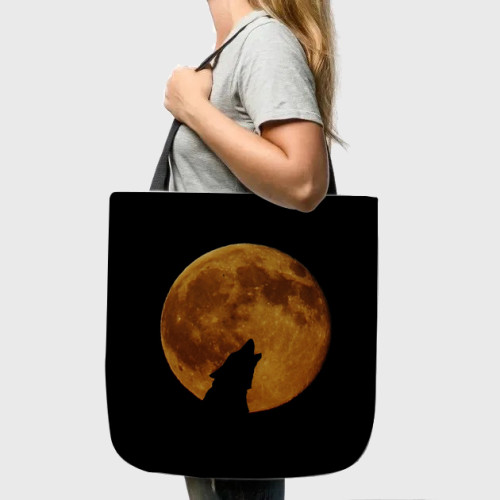 Wolf Howling Moon Tote Bag