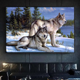 Wolf Couples Print Painting Art