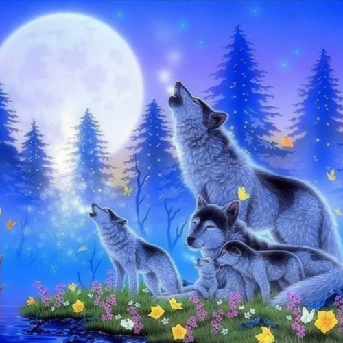 Wolf Family Tapestry