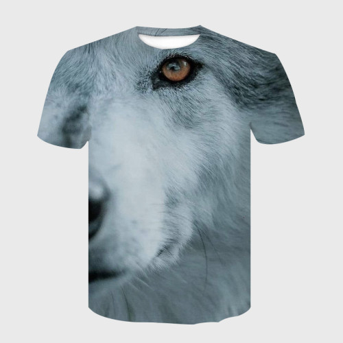Half Wolf Face T-Shirt