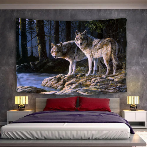 Wolf Couples Tapestry