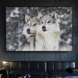 Snow Wolf Couples Painting Art