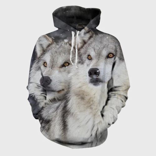 Snow Wolf Couples Hoodie