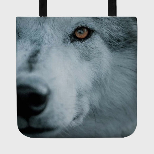 Half Wolf Face Tote Bag