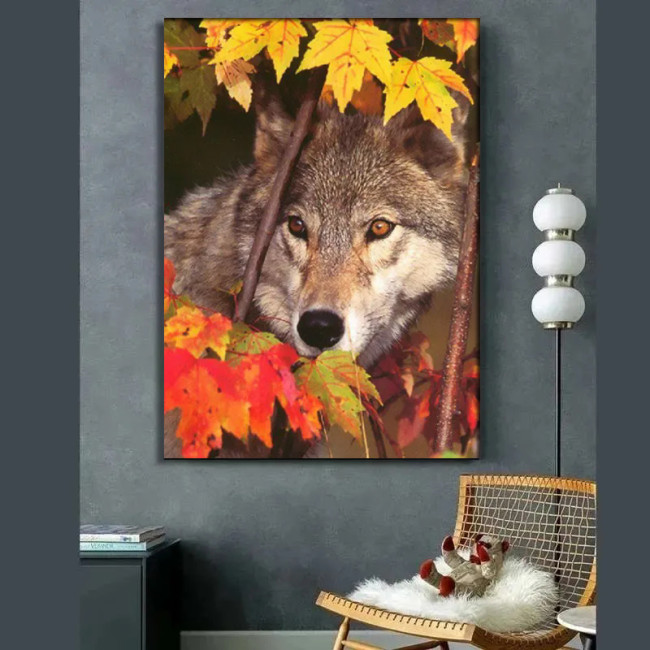 Leaf Wolf Painting Art