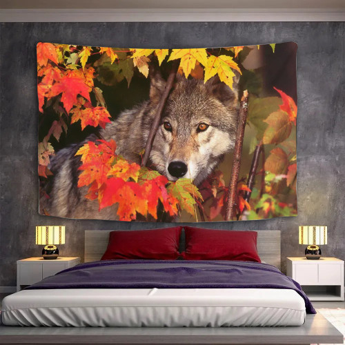 Leaf Wolf Tapestry