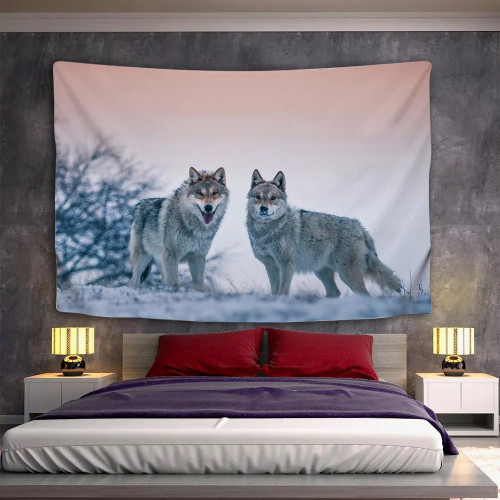Cute Wolves Tapestry