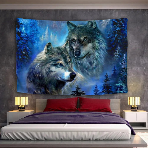 Mountain Wolves Tapestry