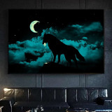 Night Wolf Painting Art