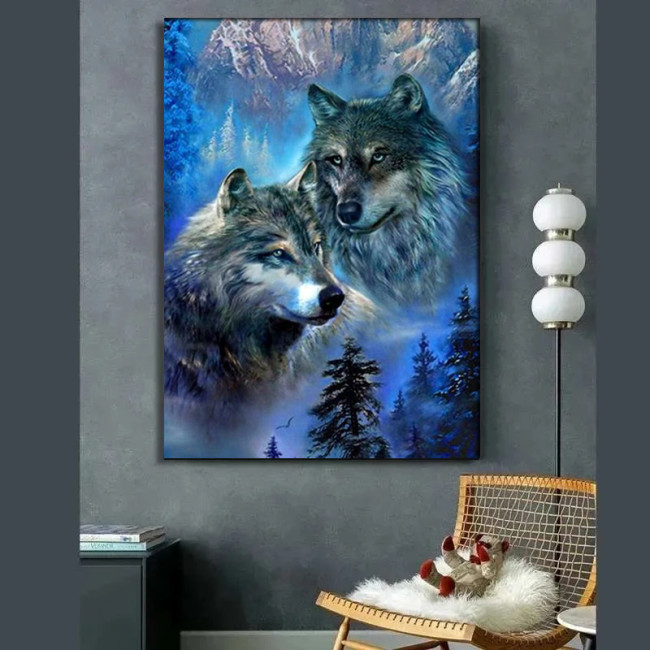 Mountain Wolves Painting Art