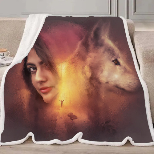 Women And Wolf Blanket
