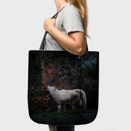 Forest Howling Wolf Tote Bag