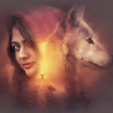 Women And Wolf Painting Art