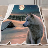 Wolf And Moon Blanket