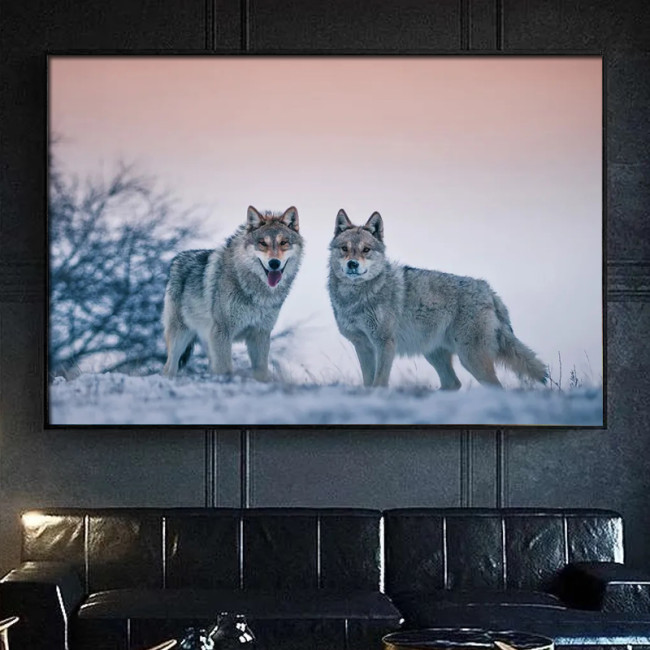 Cute Wolves Painting Art