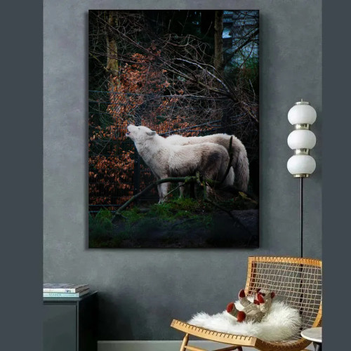Forest Howling Wolf Wall Art