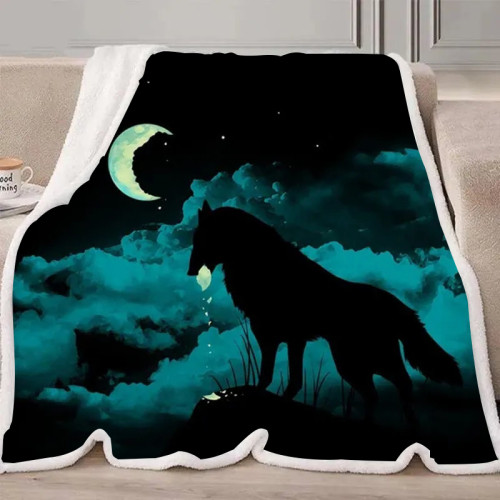 Night Wolf Blanket