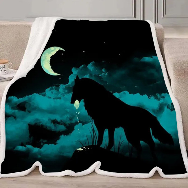 Night Wolf Blanket