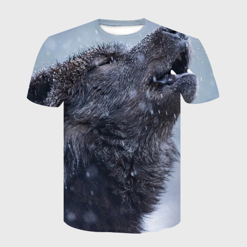 Black Wolf Howling T-Shirt