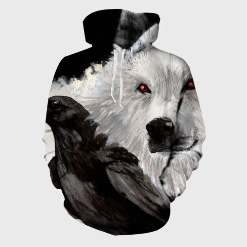 Raven And Wolf Hoodie