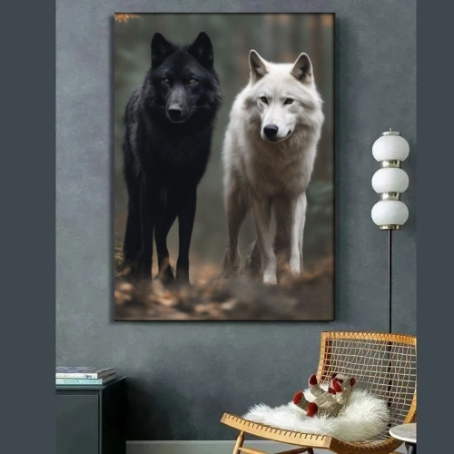 Wolf Couples Painting Art