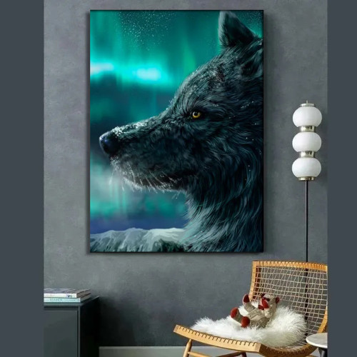 Galaxy Wolf Painting Art