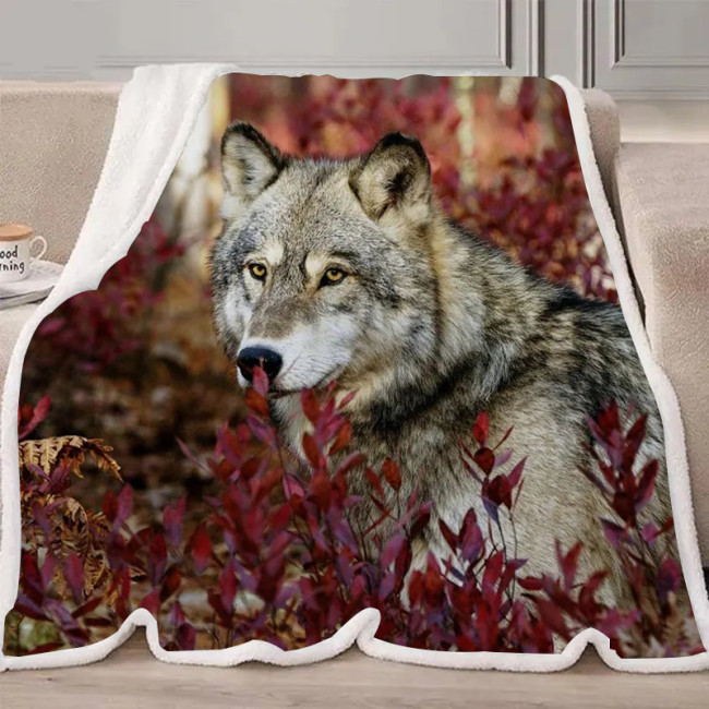 Autumn Wolf Blanket