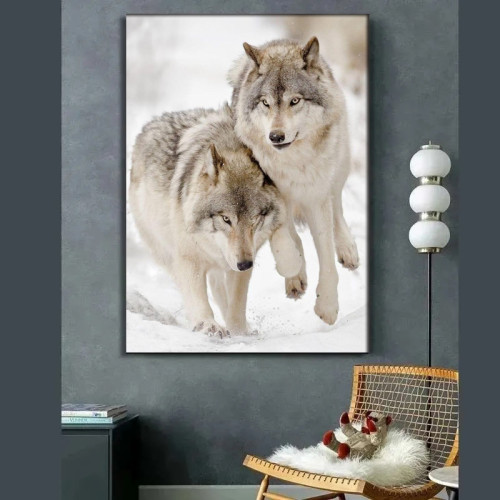 Wolf Couples Painting Art