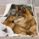 Brown Wolf Blanket