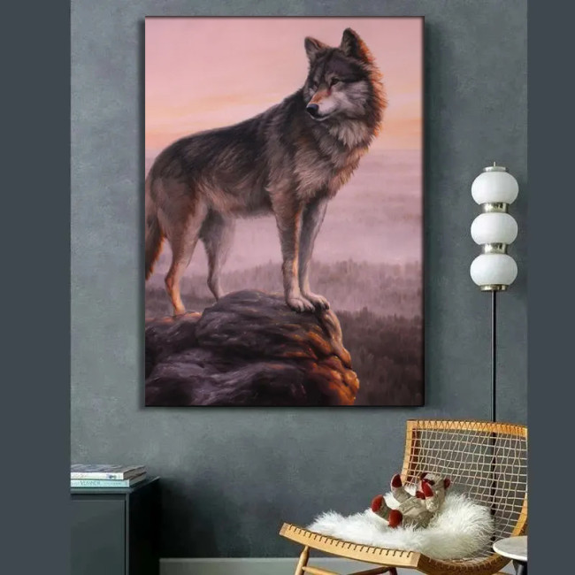 Wolf On The Mountain Painting Art