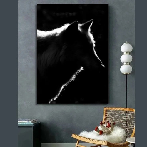 Black Wolf Painting Art