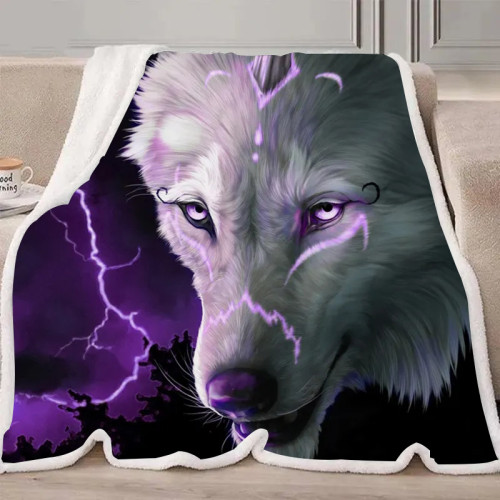 Lightning Wolf Blanket