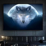 Moon Wolf Painting Art