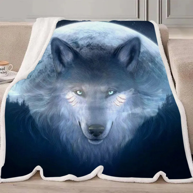 Moon Wolf Blanket