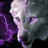 Lightning Wolf Painting Art