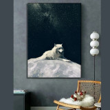 Cosmic White Wolf Painting Art