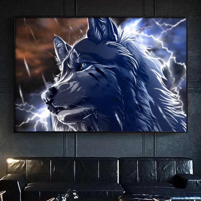 Anime Wolf Painting Art