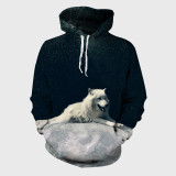 Cosmic White Wolf Hoodie