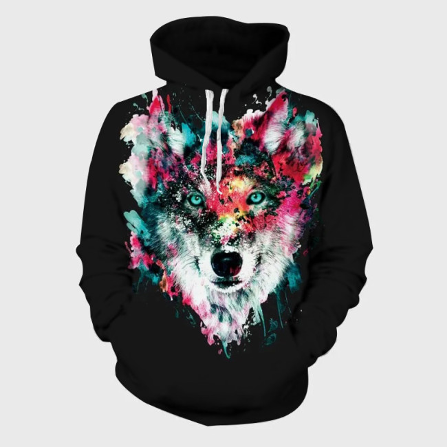 Watercolor Wolf Hoodie