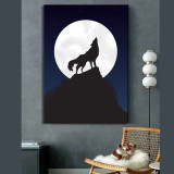 Moon Wolf Painting Art