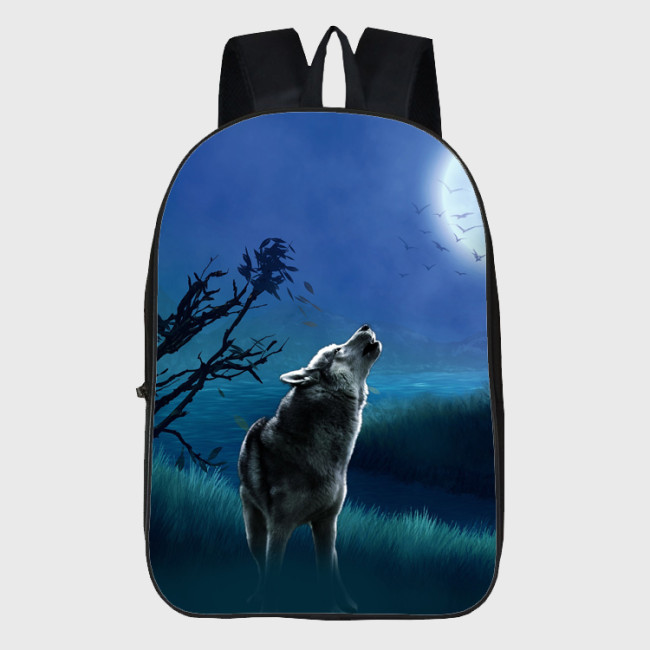 Wolf Howling At Moon Backpack