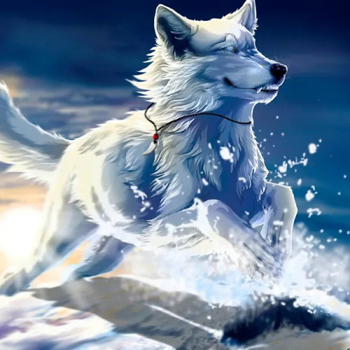 Anime Wolf Painting Art