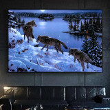 Winter Wolf Packs Painting Art