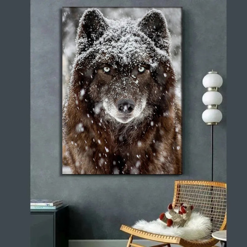 Snowing Wolf Painting Art