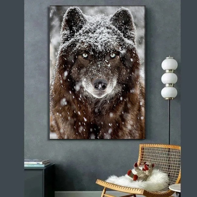 Snowing Wolf Painting Art